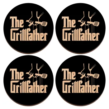 The Grillfather, ΣΕΤ x4 Σουβέρ ξύλινα στρογγυλά plywood (9cm)