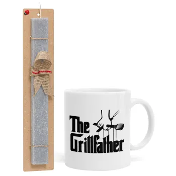The Grillfather, Πασχαλινή Λαμπάδα με Κούπα κεραμική (330ml) & κερί αρωματικό πλακέ (30cm) (ΓΚΡΙ)