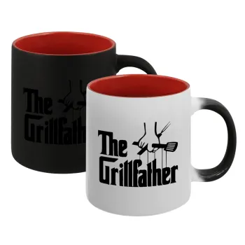 The Grillfather, Κούπα Μαγική εσωτερικό κόκκινο, κεραμική, 330ml που αλλάζει χρώμα με το ζεστό ρόφημα