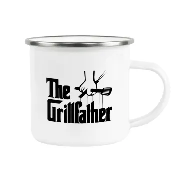 The Grillfather, Metallic enamel cup white 360ml