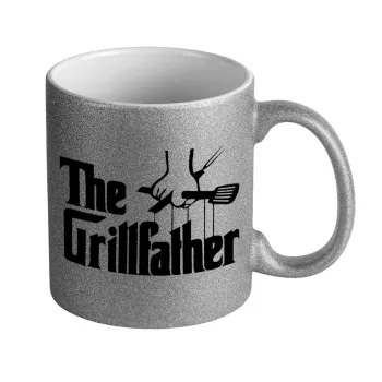The Grillfather, Κούπα Ασημένια Glitter που γυαλίζει, κεραμική, 330ml