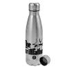 Metallic water bottle, stainless steel, 750ml