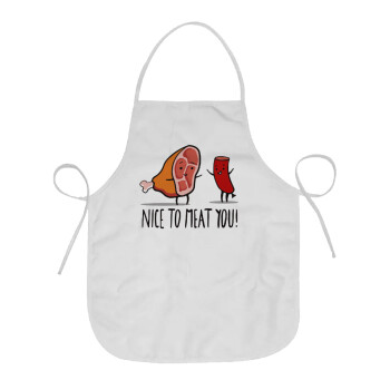 Nice to MEAT you, Chef Apron Short Full Length Adult (63x75cm)
