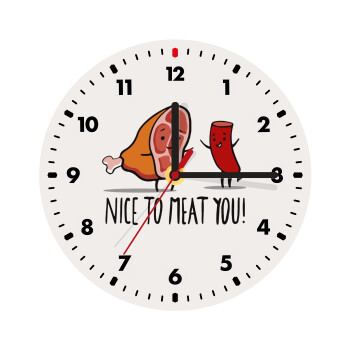 Nice to MEAT you, Wooden wall clock (20cm)
