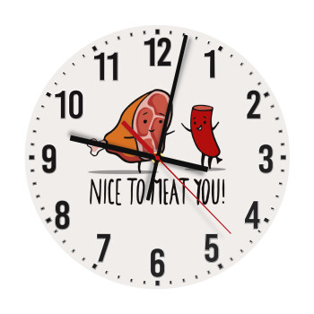Nice to MEAT you, Ρολόι τοίχου ξύλινο (30cm)