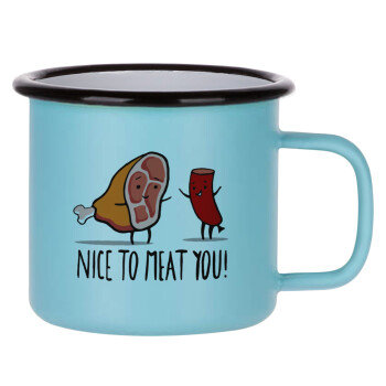 Nice to MEAT you, Κούπα Μεταλλική εμαγιέ ΜΑΤ σιέλ 360ml