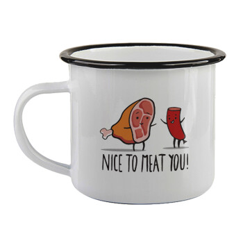 Nice to MEAT you, Κούπα εμαγιέ με μαύρο χείλος 360ml