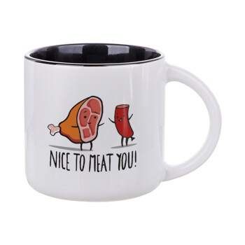 Nice to MEAT you, Κούπα κεραμική 400ml Λευκή/Μαύρη