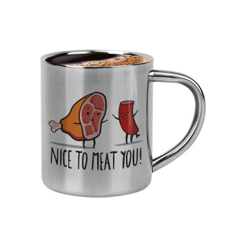 Nice to MEAT you, Double-wall metal cup for espresso (220ml)