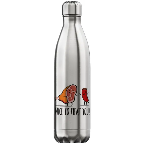 Nice to MEAT you — Inox (Stainless steel) hot metal mug, double wall, 750ml