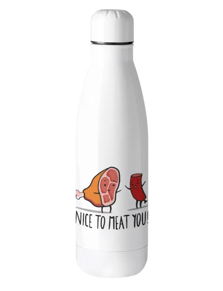 Nice to MEAT you — Metal mug thermos (Stainless steel), 500ml