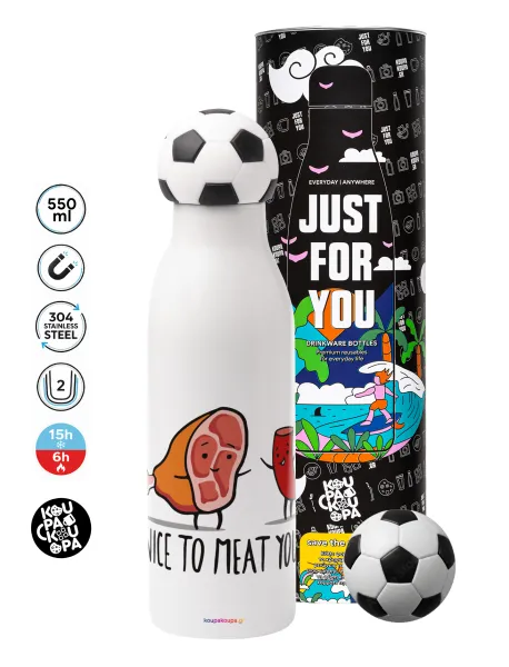 Nice to MEAT you — Soccer Metal mug thermos, double wall, 550ml