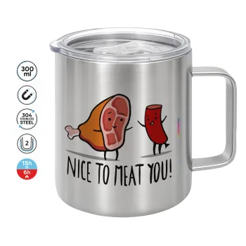 Nice to MEAT you, Mug Stainless steel double wall 300ml
