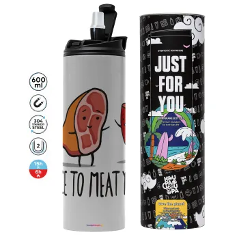 Nice to MEAT you, Tumbler stainless steel GREY 600ml