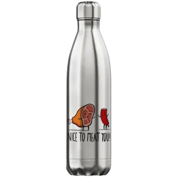 Nice to MEAT you, Inox (Stainless steel) hot metal mug, double wall, 750ml