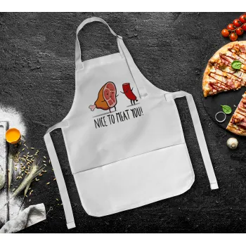 Nice to MEAT you, Ποδιά Σεφ Ολόσωμη Παιδική (με ρυθμιστικά και 2 τσέπες)