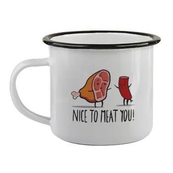 Nice to MEAT you, Κούπα εμαγιέ με μαύρο χείλος 360ml