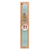 Easter Set, wooden keychain & aromatic flat Easter candle (30cm) (TURQUOISE)