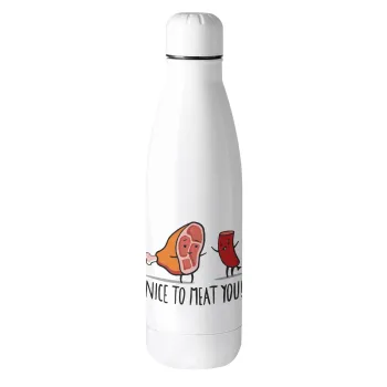 Nice to MEAT you, Μεταλλικό παγούρι θερμός (Stainless steel), 500ml