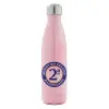 Μεταλλικό παγούρι θερμός Ροζ Ιριδίζον (Stainless steel), διπλού τοιχώματος, 500ml