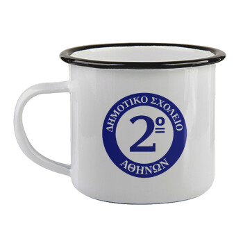 Έμβλημα Σχολικό μπλε, Κούπα εμαγιέ με μαύρο χείλος 360ml