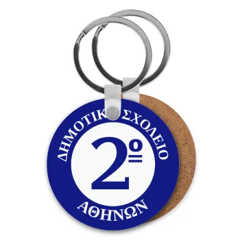 Έμβλημα Σχολικό μπλε, Μπρελόκ Ξύλινο στρογγυλό MDF Φ5cm