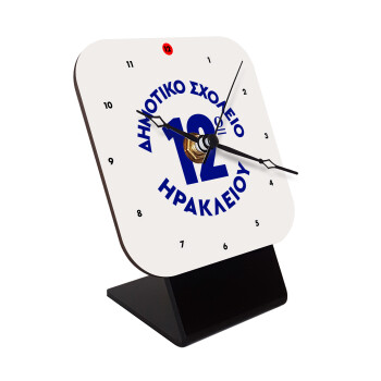 Έμβλημα Σχολικό λευκή, Quartz Wooden table clock with hands (10cm)