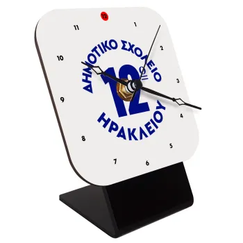 Έμβλημα Σχολικό λευκή, Επιτραπέζιο ρολόι ξύλινο με δείκτες (10cm)