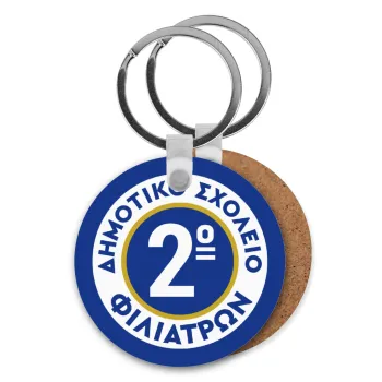 Έμβλημα Σχολικό μπλε κλασική, Μπρελόκ Ξύλινο στρογγυλό MDF Φ5cm