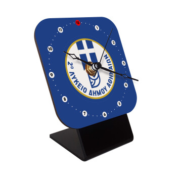 Έμβλημα Σχολικό μπλε owl, Επιτραπέζιο ρολόι ξύλινο με δείκτες (10cm)
