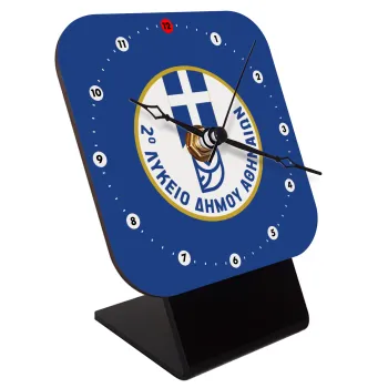 Έμβλημα Σχολικό μπλε owl, Επιτραπέζιο ρολόι ξύλινο με δείκτες (10cm)