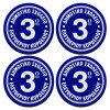 SET of 4 round wooden coasters (9cm)