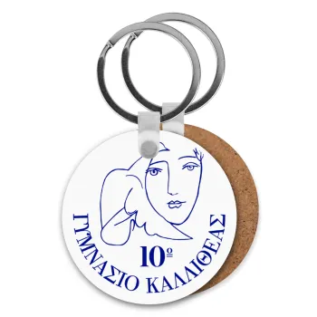 Έμβλημα Σχολικό, Μπρελόκ Ξύλινο στρογγυλό MDF Φ5cm