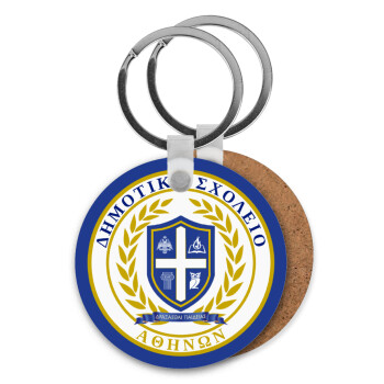 Σχολικό σήμα, Μπρελόκ Ξύλινο στρογγυλό MDF Φ5cm