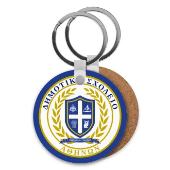 Σχολικό σήμα, Μπρελόκ Ξύλινο στρογγυλό MDF Φ5cm