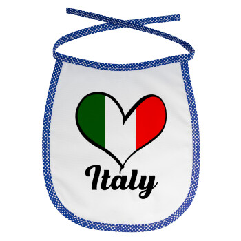 Italy flag, Σαλιάρα μωρού αλέκιαστη με κορδόνι Μπλε