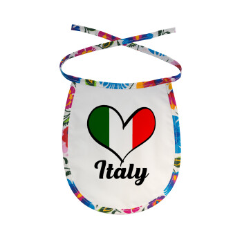 Italy flag, Σαλιάρα μωρού αλέκιαστη με κορδόνι Χρωματιστή