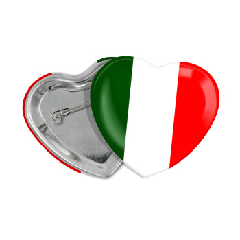 Italy flag, Κονκάρδα παραμάνα καρδιά (57x52mm)