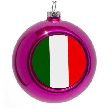 Italy flag, Purple Christmas tree ornament bauble 8cm