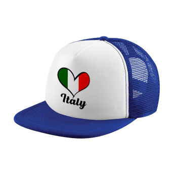 Italy flag, Καπέλο Soft Trucker με Δίχτυ Blue/White 