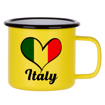 Italy flag, Κούπα Μεταλλική εμαγιέ ΜΑΤ Κίτρινη 360ml