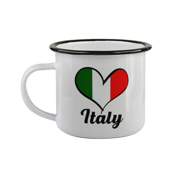 Italy flag, Κούπα εμαγιέ με μαύρο χείλος 360ml