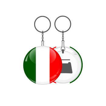 Italy flag, Μπρελόκ μεταλλικό 5cm με ανοιχτήρι