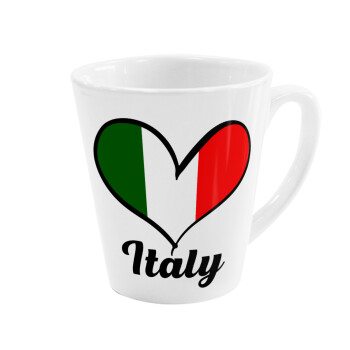 Italy flag, Κούπα κωνική Latte Λευκή, κεραμική, 300ml