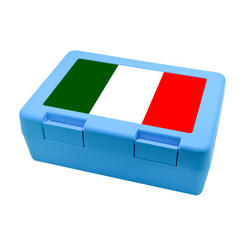 Italy flag, Παιδικό δοχείο κολατσιού ΓΑΛΑΖΙΟ 185x128x65mm (BPA free πλαστικό)