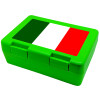 Italy flag, Παιδικό δοχείο κολατσιού ΠΡΑΣΙΝΟ 185x128x65mm (BPA free πλαστικό)