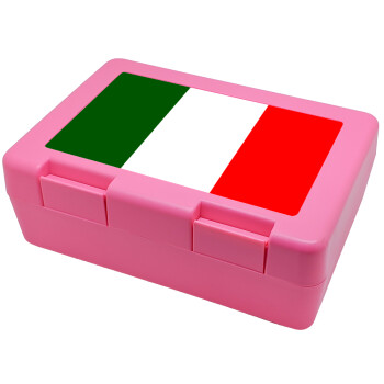 Italy flag, Παιδικό δοχείο κολατσιού ΡΟΖ 185x128x65mm (BPA free πλαστικό)
