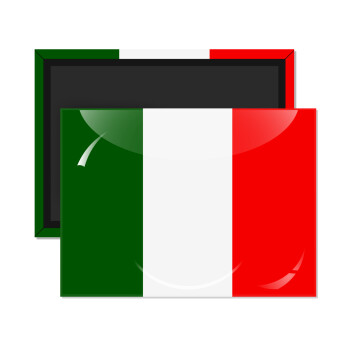 Italy flag, Ορθογώνιο μαγνητάκι ψυγείου διάστασης 9x6cm