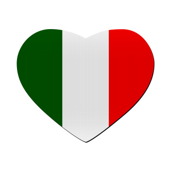 Italy flag, Mousepad καρδιά 23x20cm