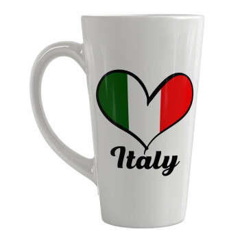 Italy flag, Κούπα κωνική Latte Μεγάλη, κεραμική, 450ml